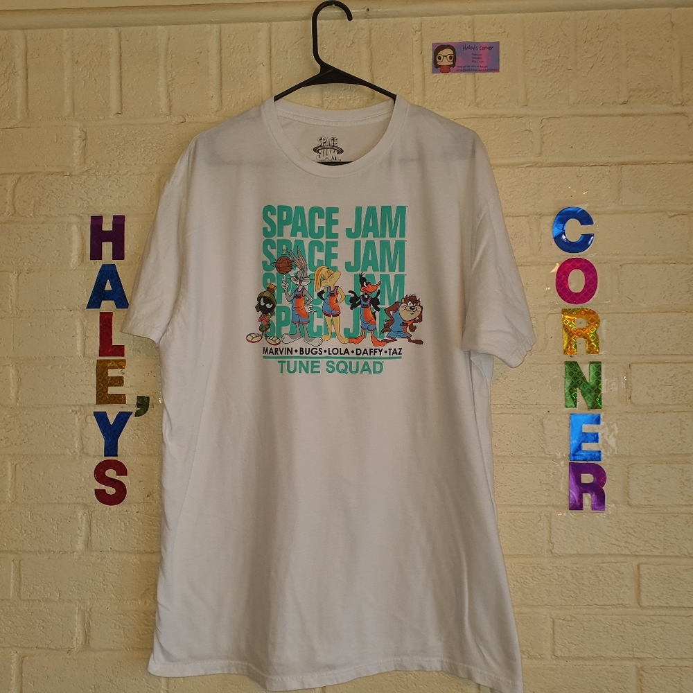 Space Jam Tune Squad White T-Shirt Short Sleeves Men’s Sz 2XL